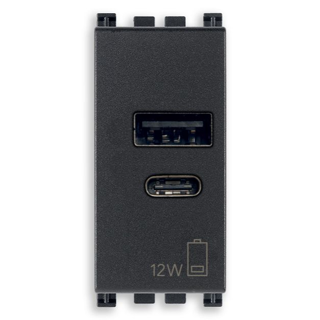 Vimar Arké USB Charging Outlet, 120-240V AC, 1 Module — Quality Boat Parts