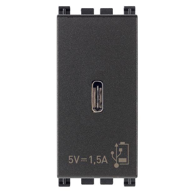 Vimar Arké USB Charging Outlet, 120-240V AC, 1 Module — Quality Boat Parts