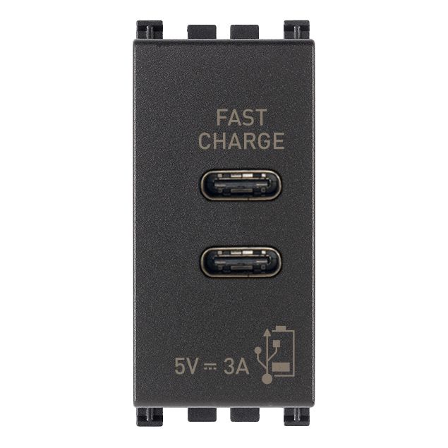 Vimar Arké USB Charging Outlet, 120-240V AC, 1 Module — Quality Boat Parts