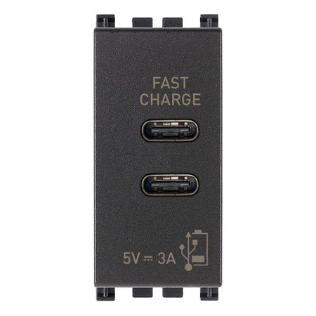 Vimar Arké USB Charging Outlet, 120-240V AC, 1 Module — Quality Boat Parts