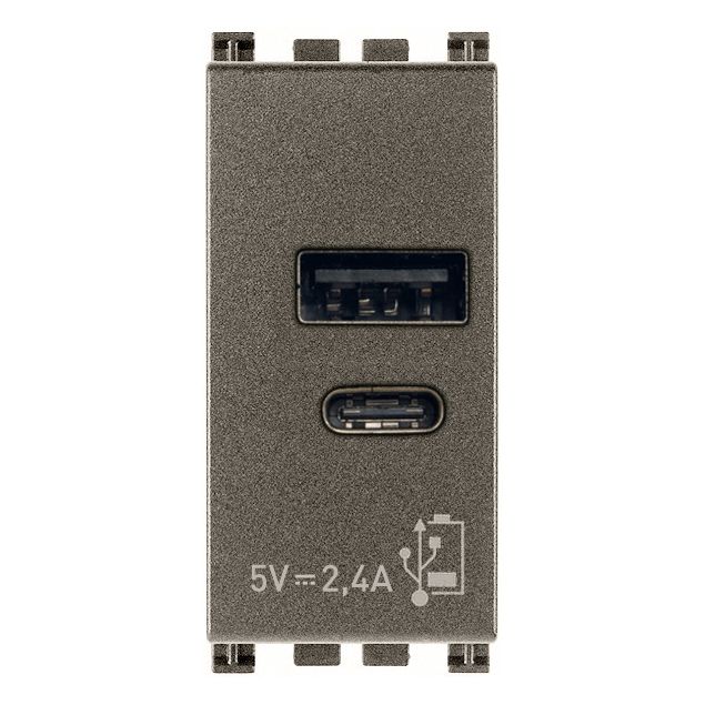 Vimar Arké USB Charging Outlet, 120-240V AC, 1 Module — Quality Boat Parts