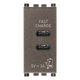 Vimar Arké USB Charging Outlet, 120-240V AC, 1 Module — Quality Boat Parts