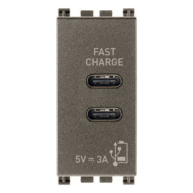Vimar Arké USB Charging Outlet, 120-240V AC, 1 Module — Quality Boat Parts