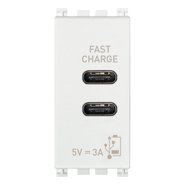 Vimar Arké USB Charging Outlet, 120-240V AC, 1 Module — Quality Boat Parts