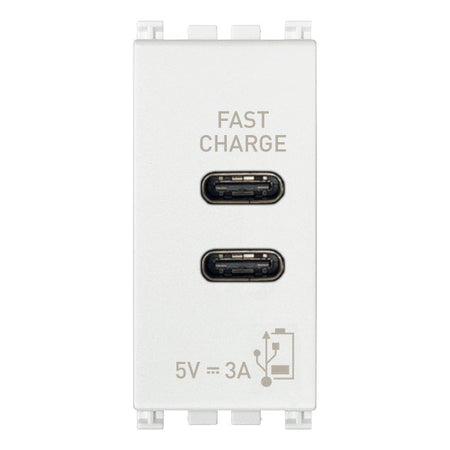Vimar Arké USB Charging Outlet, 120-240V AC, 1 Module — Quality Boat Parts