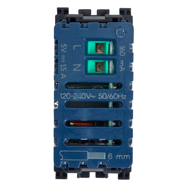 Vimar Arké USB Charging Outlet, 120-240V AC, 1 Module — Quality Boat Parts