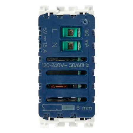Vimar Arké USB Charging Outlet, 120-240V AC, 1 Module — Quality Boat Parts