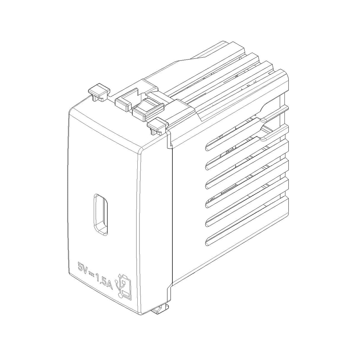 Vimar Arké USB Charging Outlet, 120-240V AC, 1 Module — Quality Boat Parts