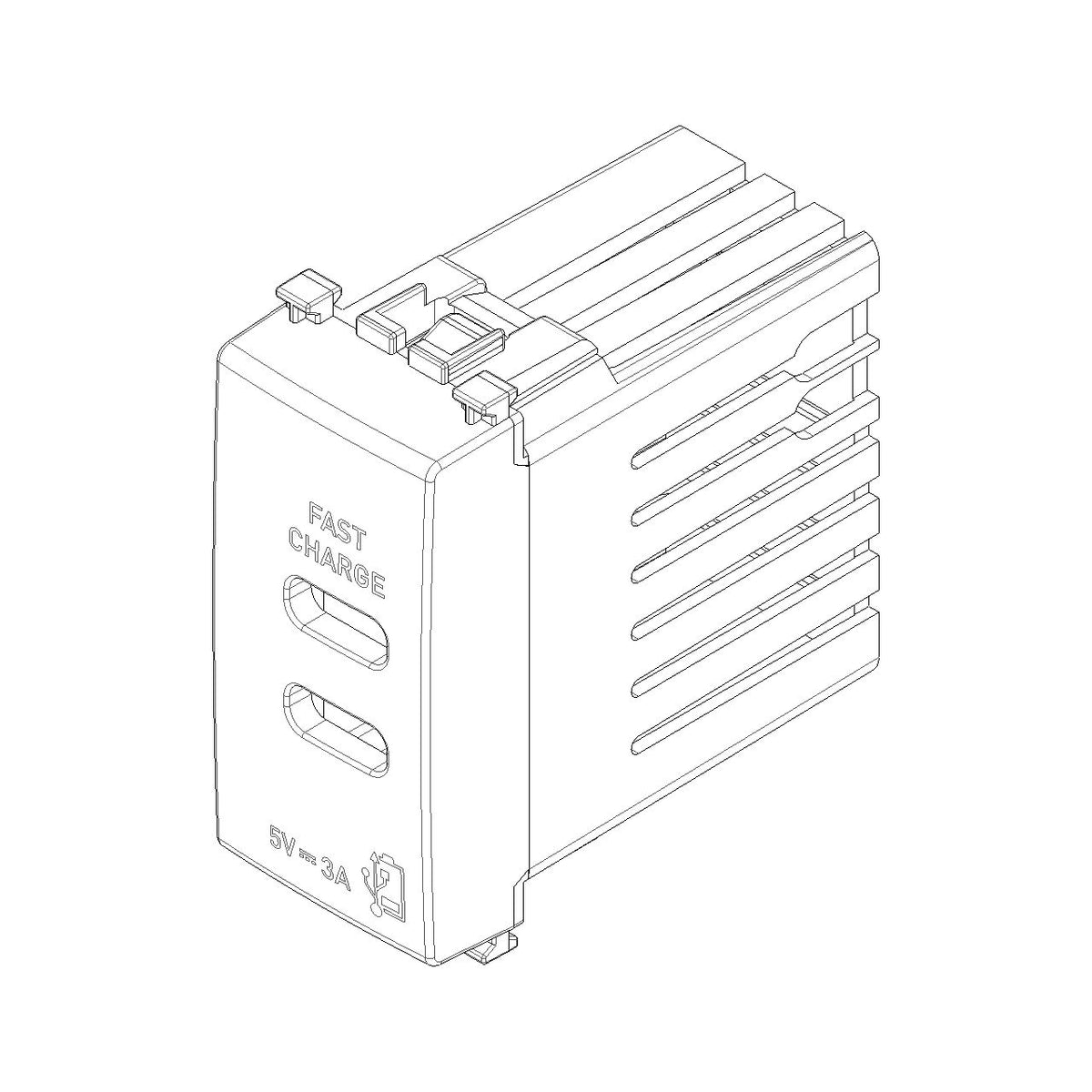 Vimar Arké USB Charging Outlet, 120-240V AC, 1 Module — Quality Boat Parts