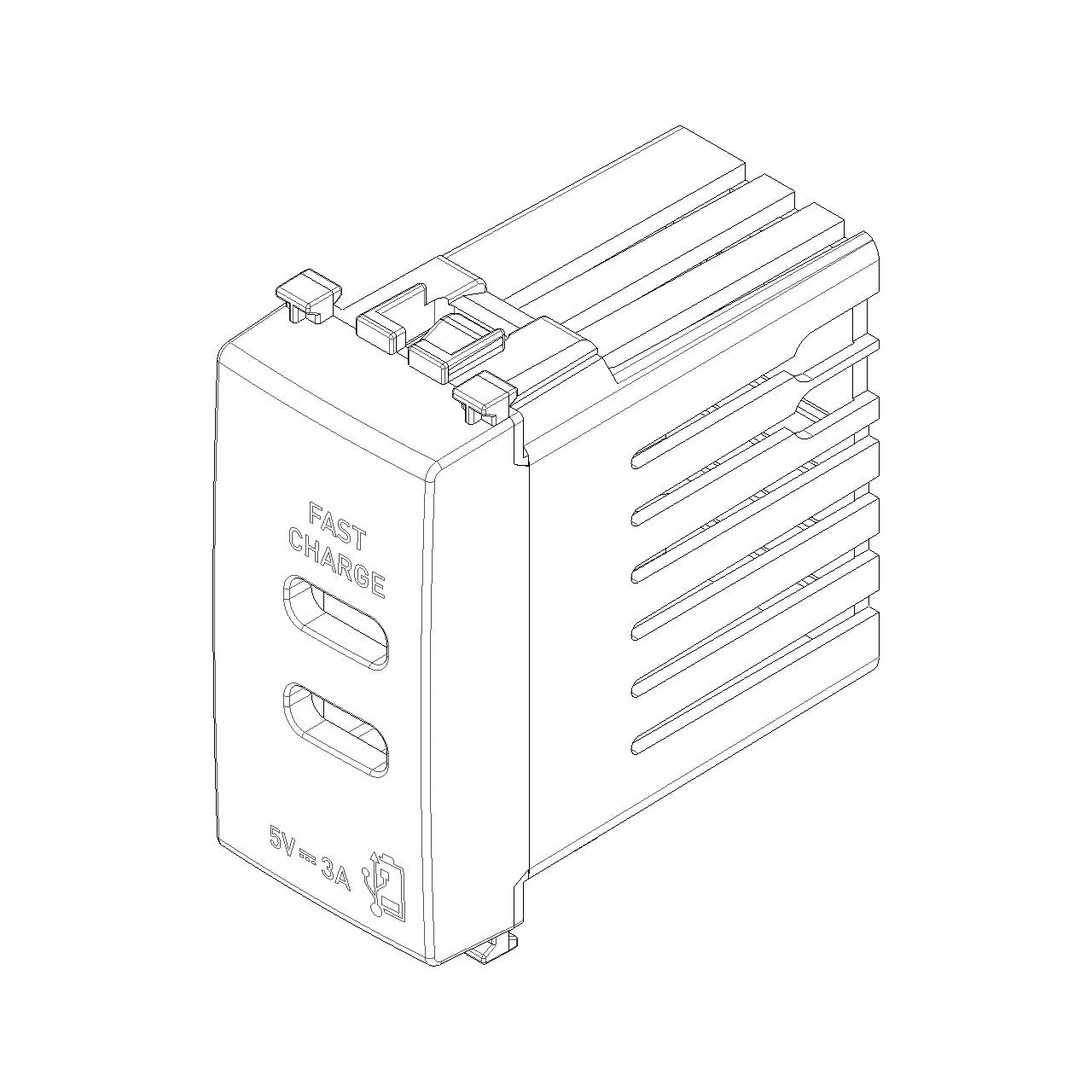 Vimar Arké USB Charging Outlet, 120-240V AC, 1 Module — Quality Boat Parts