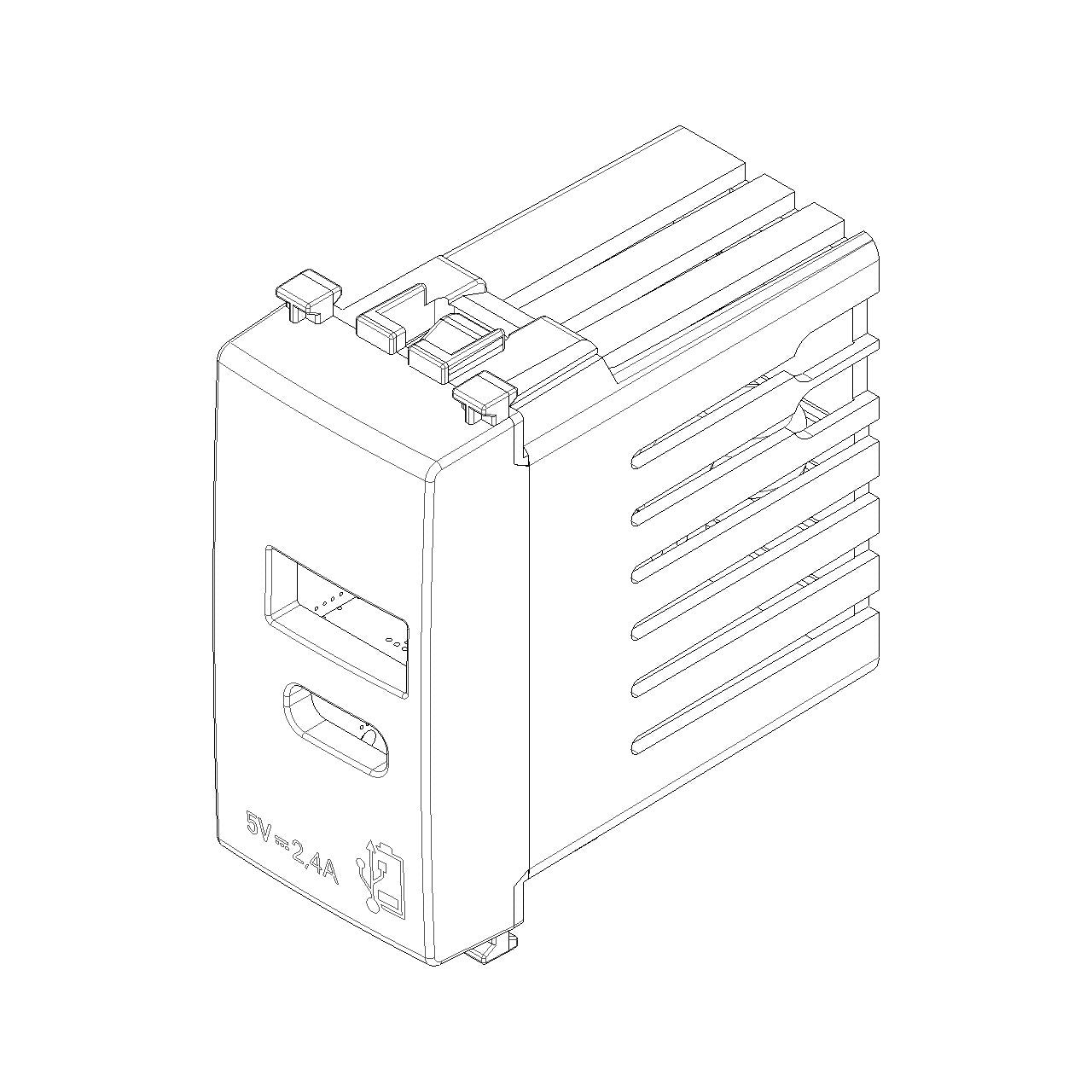 Vimar Arké USB Charging Outlet, 120-240V AC, 1 Module — Quality Boat Parts