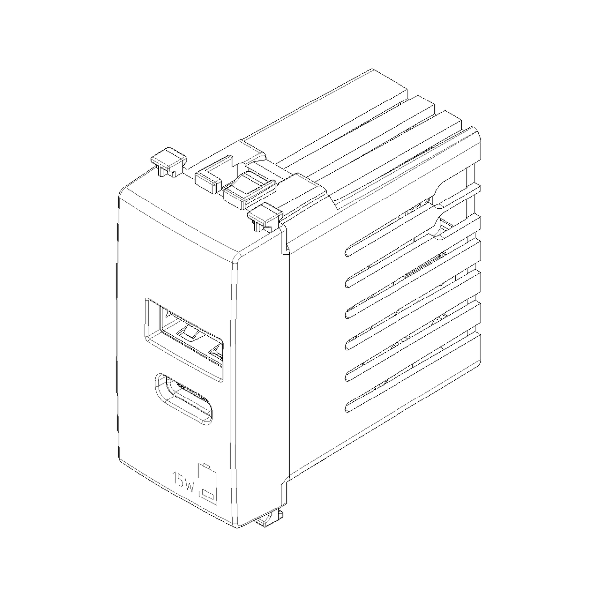 Vimar Arké USB Charging Outlet, 120-240V AC, 1 Module — Quality Boat Parts