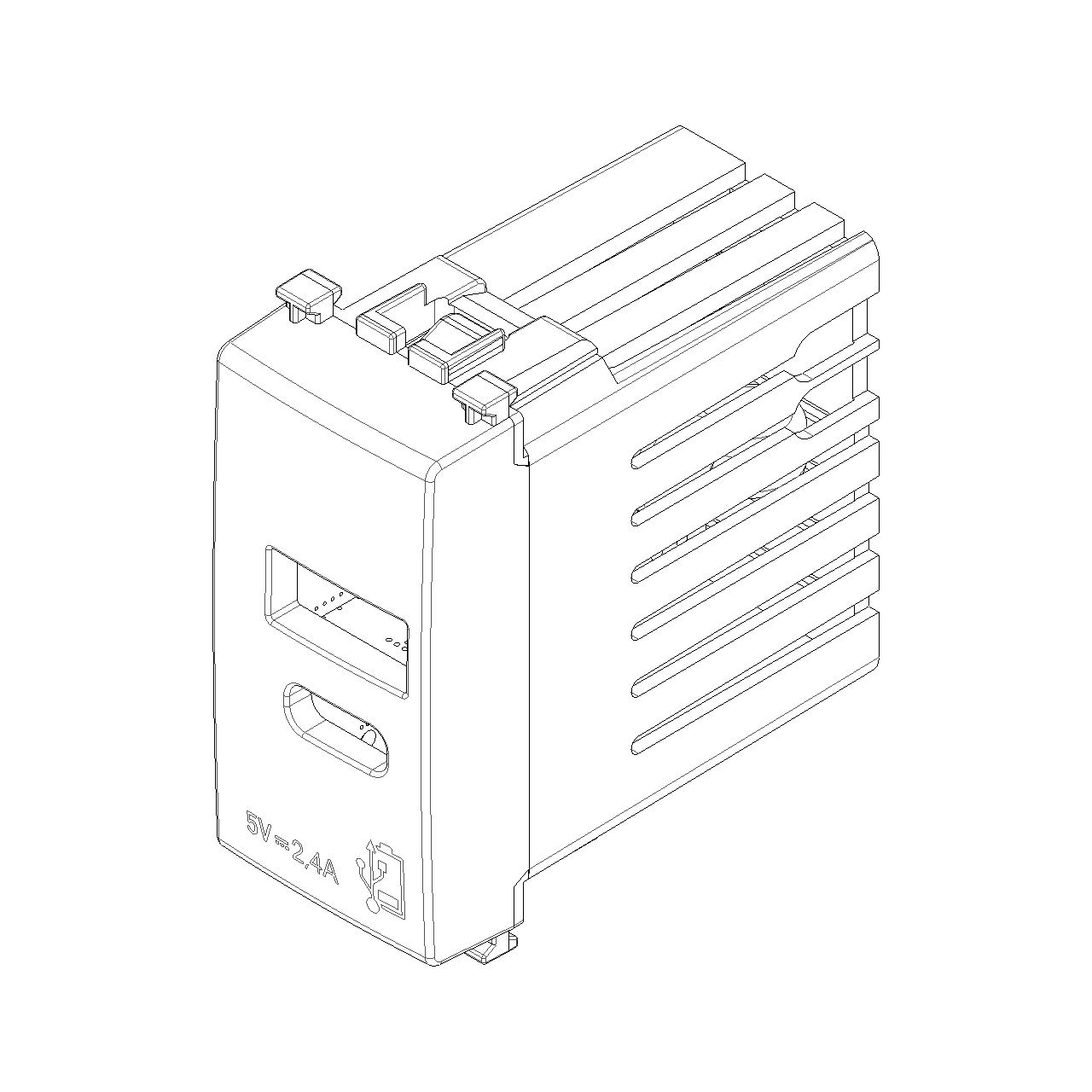 Vimar Arké USB Charging Outlet, 120-240V AC, 1 Module — Quality Boat Parts