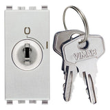 Vimar Eikon 20082 2-Pole Key-Operated 1-Way Switch, 16AX 250V, Key Removable Only in OFF, IP40, Screw Terminals — Quality Boat Parts