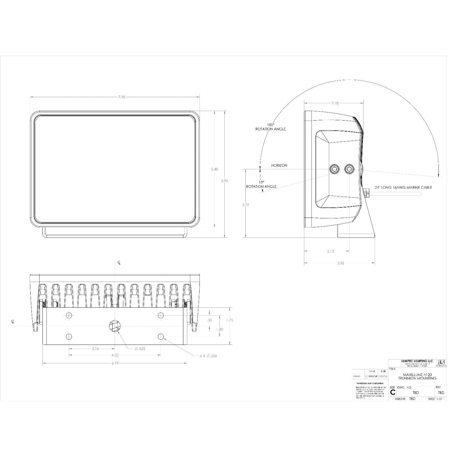 Lumitec Maxillume h120 LED Flood Light, 10-30VDC, IP67, 12,000 lm, White Dimming — Quality Boat Parts