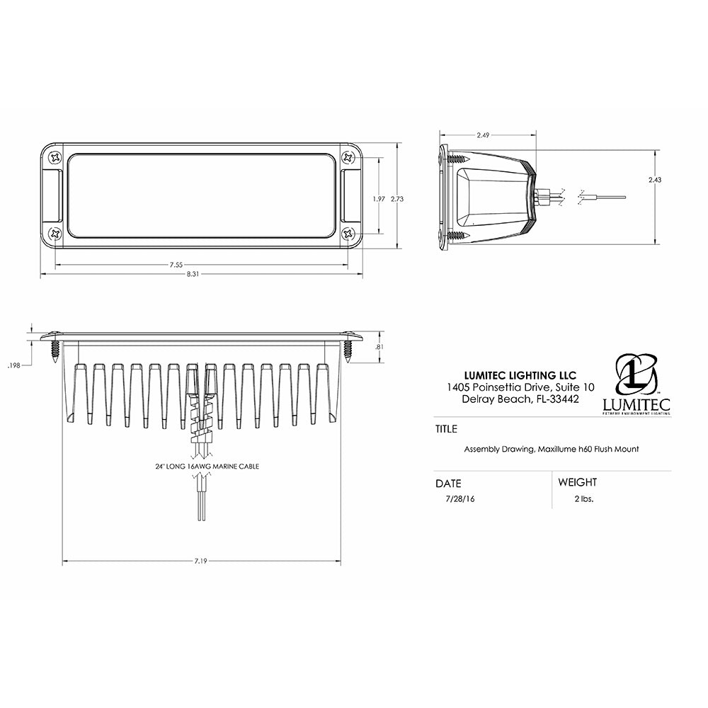 Lumitec Maxillume h60 LED Floodlight, White Dimming, 6000lm, 10-30V, IP67 — Quality Boat Parts