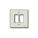 Vimar 8000 Series 2-Module Cover Plate, 60 mm Round Mounting Box, Screw Mounting, Anodized Aluminium — Quality Boat Parts