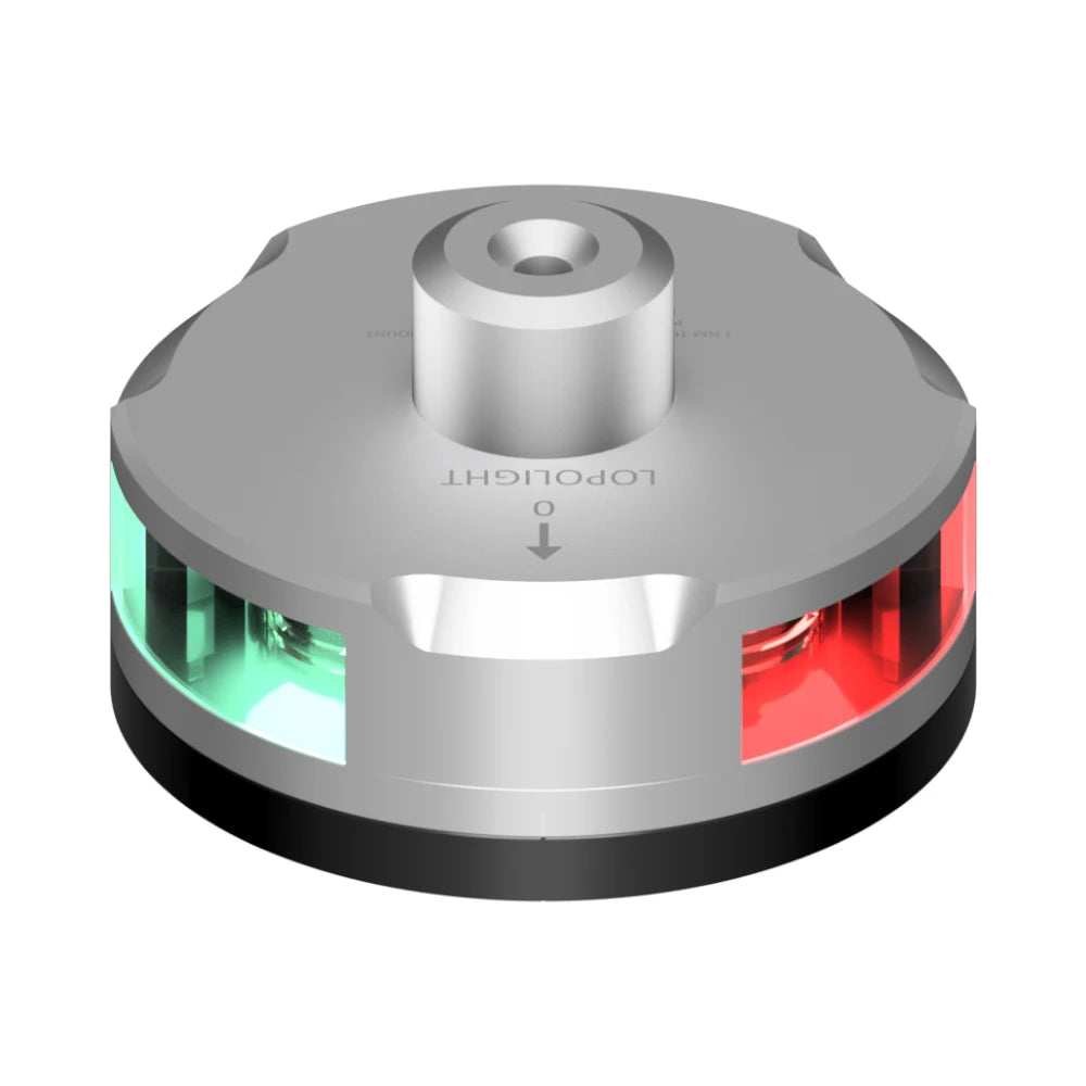 Lopolight Tri-Color Navigation Light, Windex Mount with Light, Flat Base, 1NM, 10-32VDC, IP68 — Quality Boat Parts