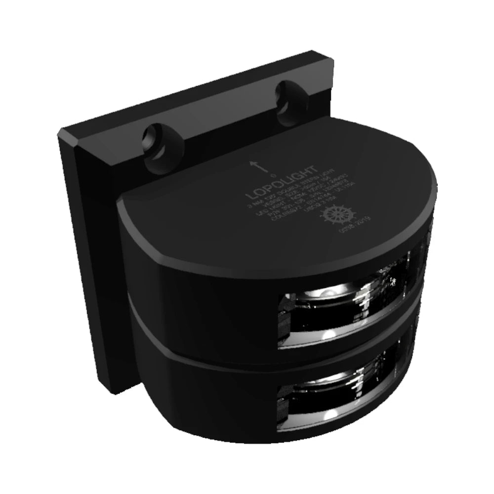 Lopolight 301-106 Double Stern Navigation Light, For Vessels Over 50 m, LED, 3 NM Visibility, White Light, 135 Degree Arc, 10-32VDC, IP68, Vertical Mount, 6m Cable — Quality Boat Parts