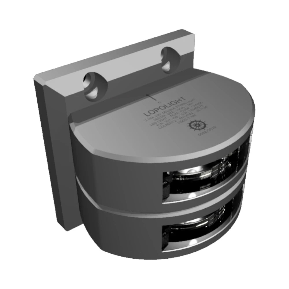 Lopolight 301-106 Double Stern Navigation Light, For Vessels Over 50 m, LED, 3 NM Visibility, White Light, 135 Degree Arc, 10-32VDC, IP68, Vertical Mount, 6m Cable — Quality Boat Parts