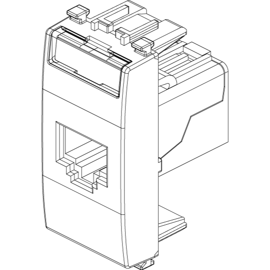 Vimar EIKON RJ45 Cat5e UTP Socket Outlet, T568A/B Universal Wiring, 8-Contact — Quality Boat Parts