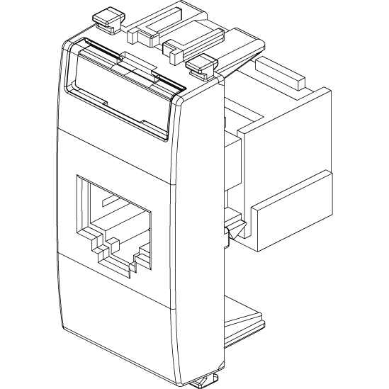 Vimar EIKON RJ45 Cat5e UTP Socket Outlet, T568A/B Universal Wiring, 8-Contact — Quality Boat Parts