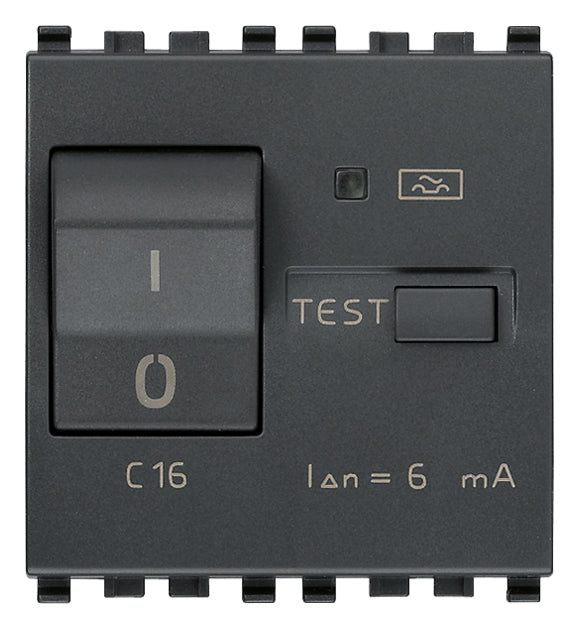 Vimar Eikon RCBO Circuit Breaker, 1P+N, 120-230V, 50/60 Hz, Type A RCD, IP40, 2 Modules — Quality Boat Parts
