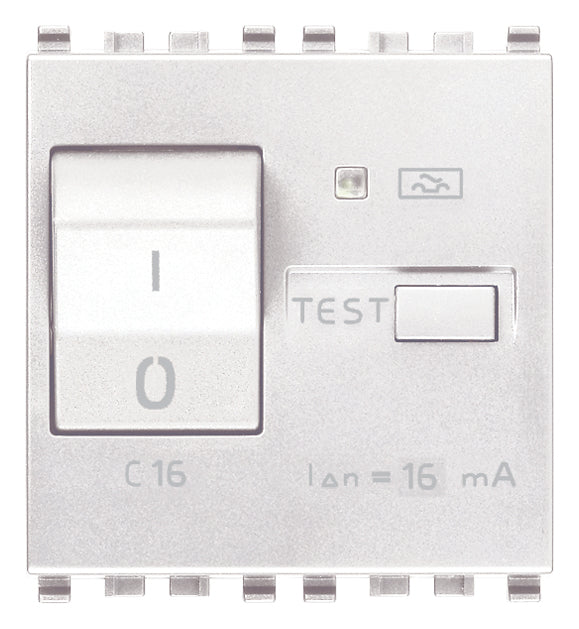 Vimar Eikon RCBO Circuit Breaker, 1P+N, 120-230V, 50/60 Hz, Type A RCD, IP40, 2 Modules — Quality Boat Parts