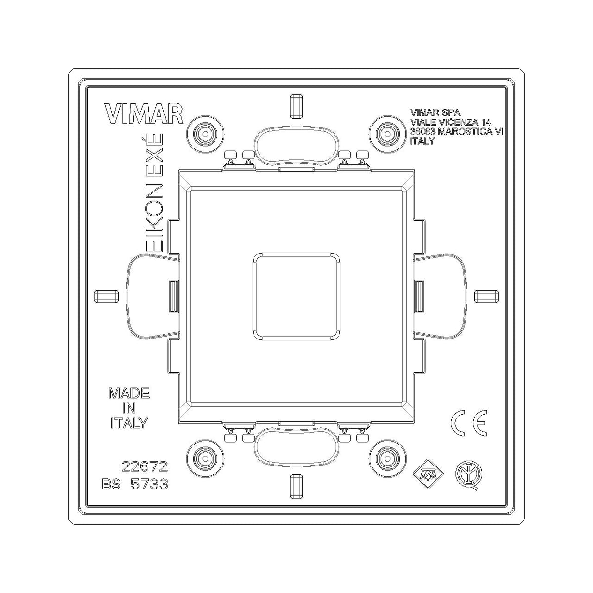 Vimar Eikon Cover Plate, Metal, Horizontal/Vertical Mount — Quality Boat Parts