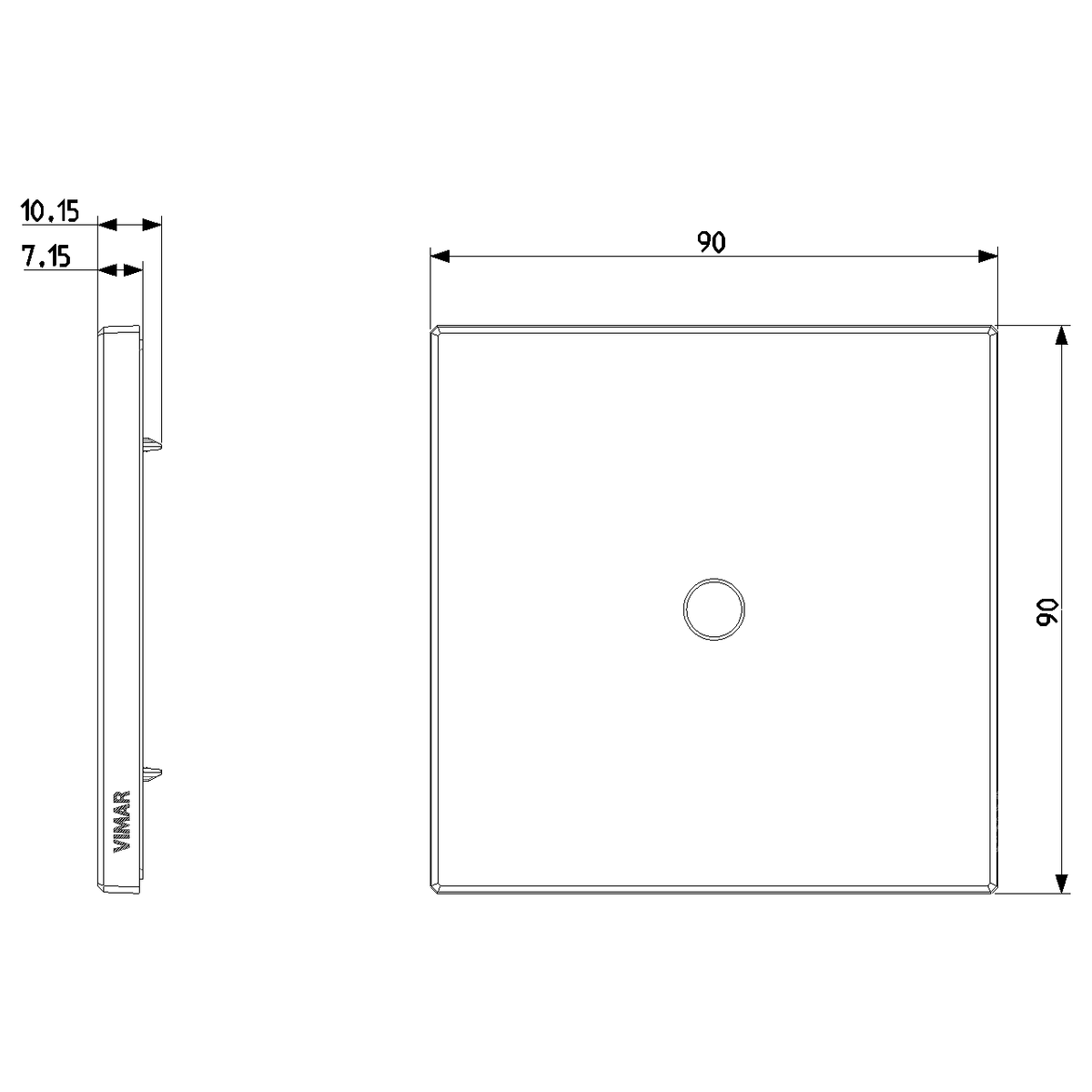 Vimar Eikon Cover Plate, Metal, Horizontal/Vertical Mount — Quality Boat Parts