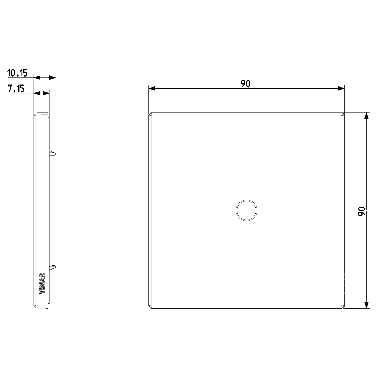 Vimar Eikon Cover Plate, Metal, Horizontal/Vertical Mount — Quality Boat Parts