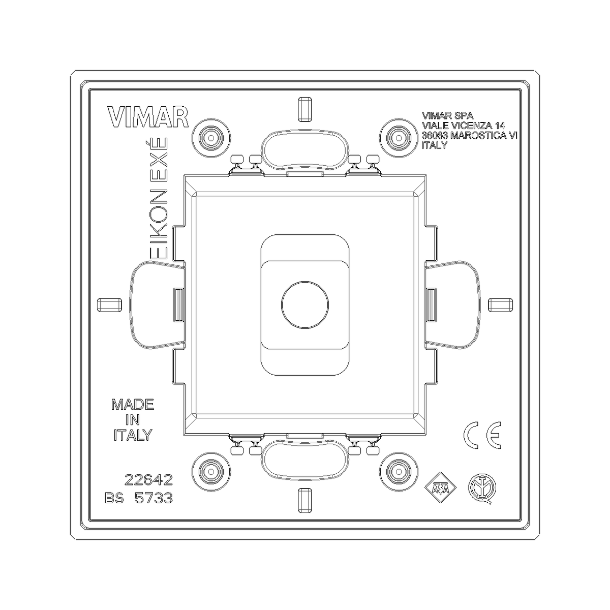 Vimar Eikon Cover Plate, Metal, Horizontal/Vertical Mount — Quality Boat Parts