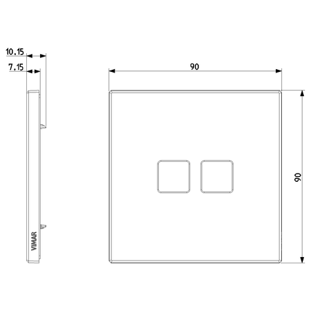 Vimar Eikon Cover Plate, Metal, Horizontal/Vertical Mount — Quality Boat Parts