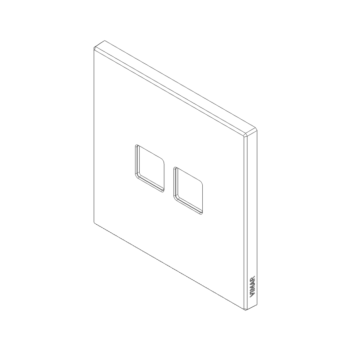 Vimar Eikon Cover Plate, Metal, Horizontal/Vertical Mount — Quality Boat Parts