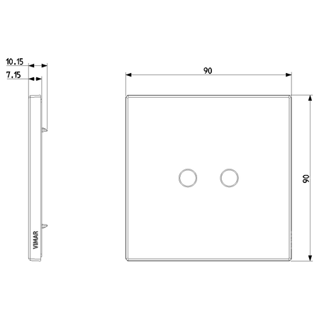 Vimar Eikon Cover Plate, Metal, Horizontal/Vertical Mount — Quality Boat Parts