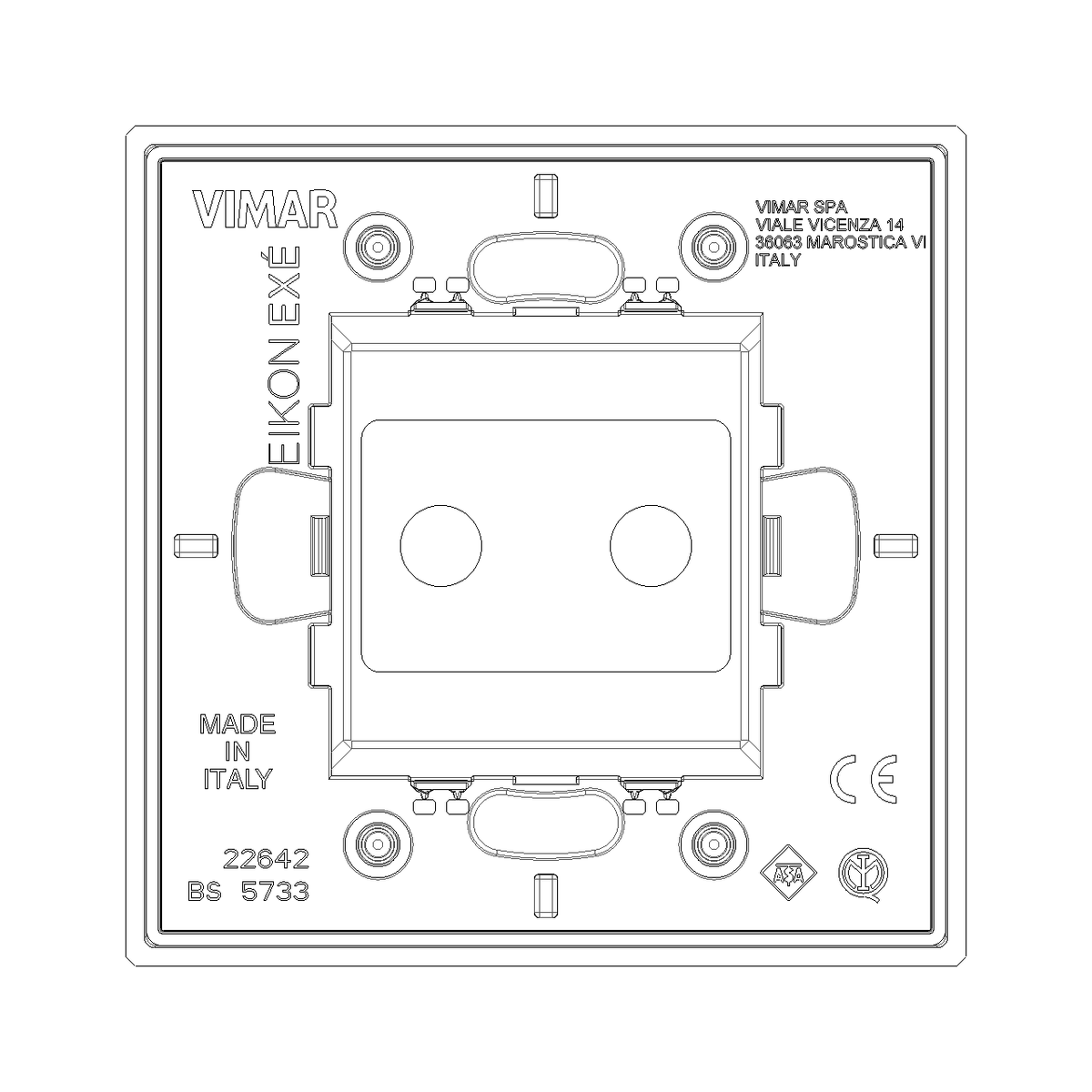Vimar Eikon Cover Plate, Metal, Horizontal/Vertical Mount — Quality Boat Parts