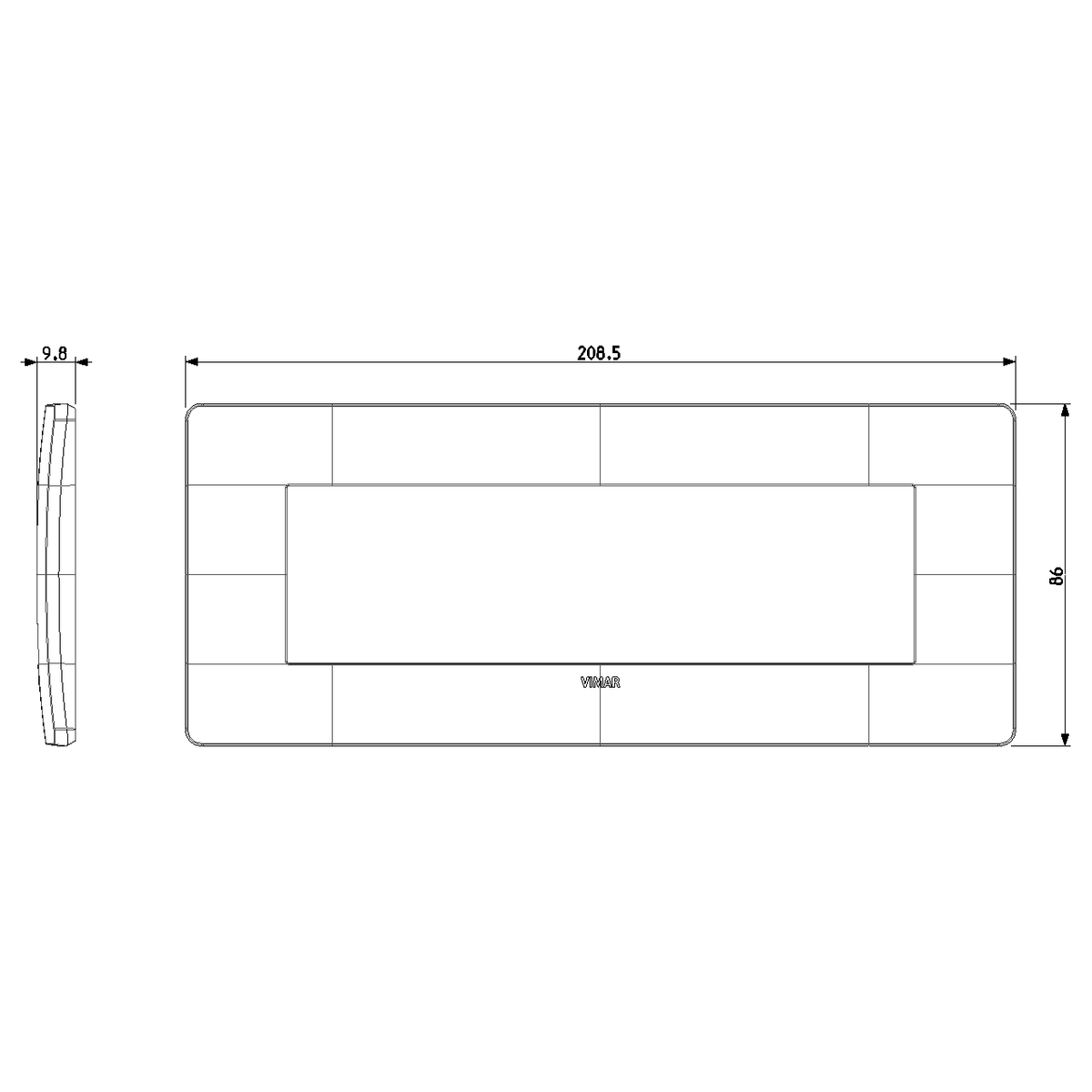 Vimar Plana 7-Module Cover Plate