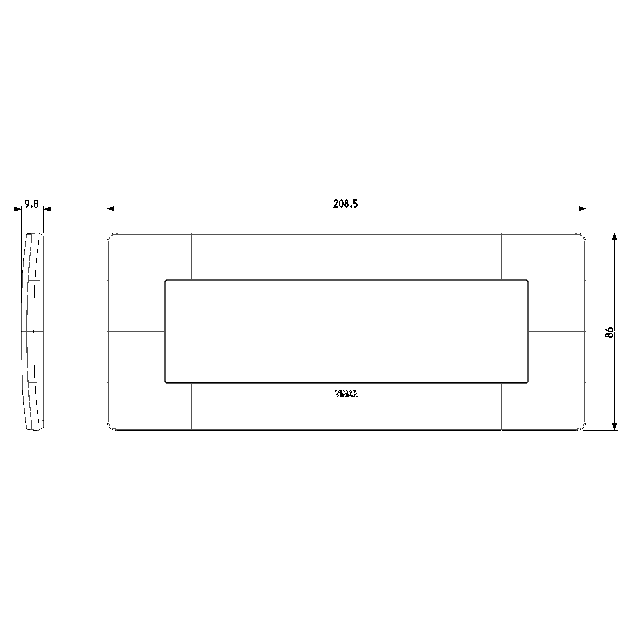 Vimar Plana 7-Module Cover Plate — Quality Boat Parts