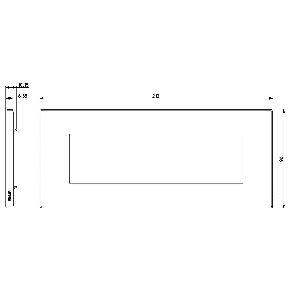 Vimar Eikon EXE Cover Plate, 7-Module, 212 x 90 mm — Quality Boat Parts
