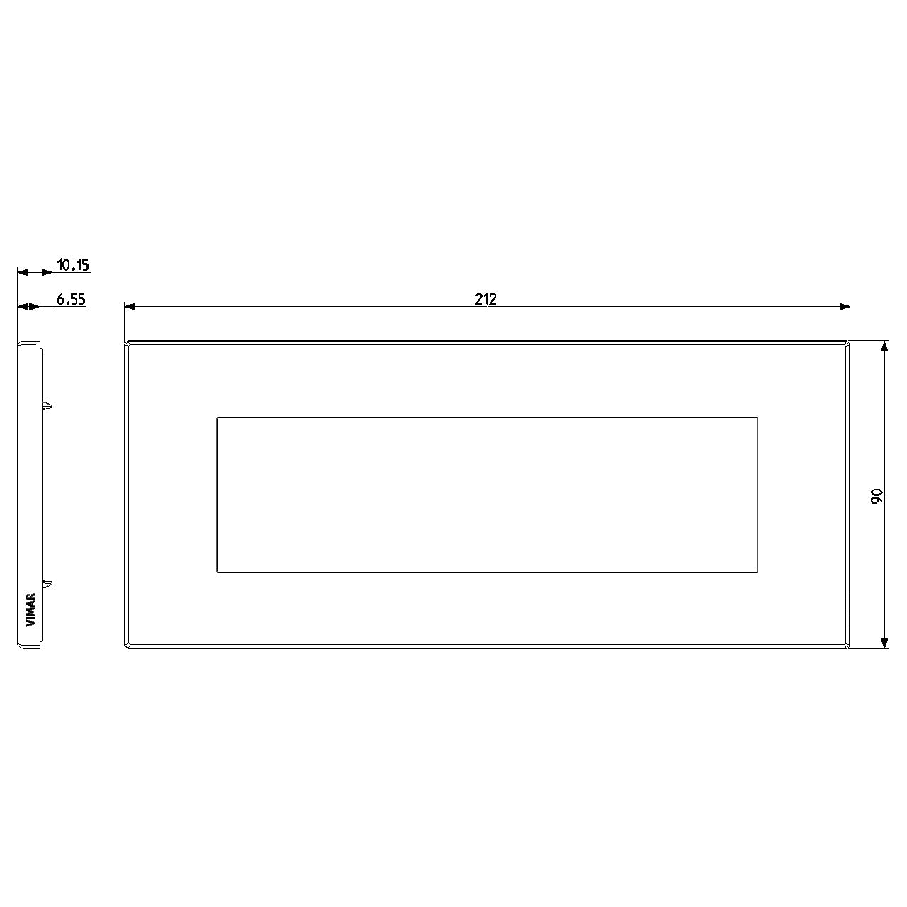 Vimar Eikon EXE Cover Plate, 7-Module, 212 x 90 mm — Quality Boat Parts