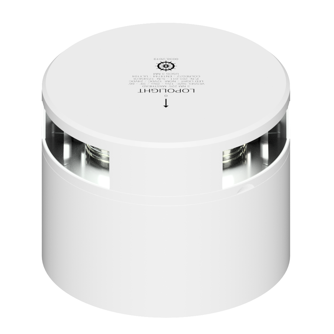 Lopolight 301-011 LED Masthead Light, 5 NM, Horizontal Mount, 10-32V, IP68 — Quality Boat Parts