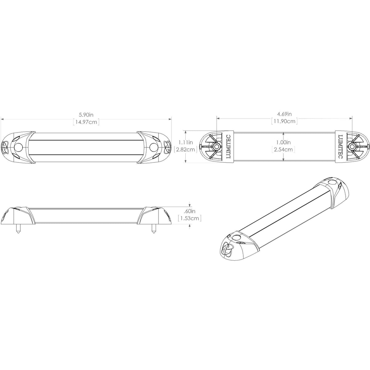Lumitec Rail2 LED Utility Light, 10-30V DC, IP67 — Quality Boat Parts