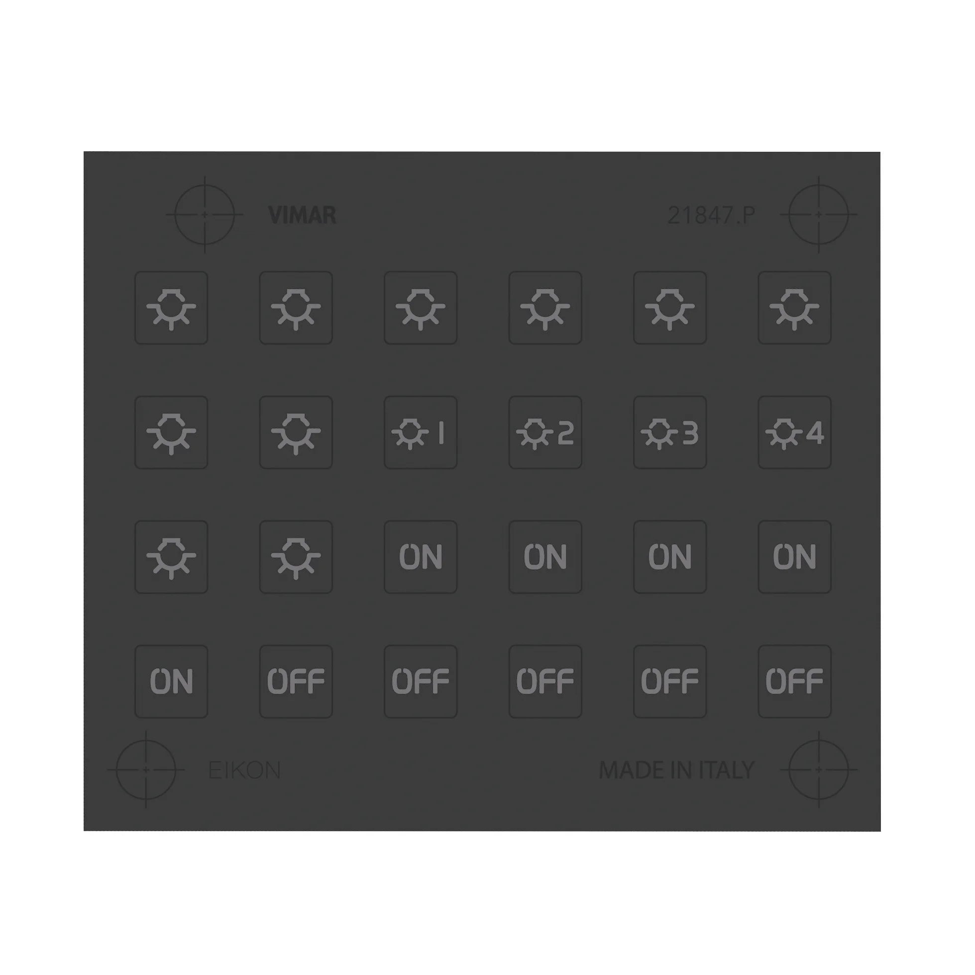 Vimar EIKON Symbol Sticker Sheets, For Eikon Tactil Controls — Quality Boat Parts