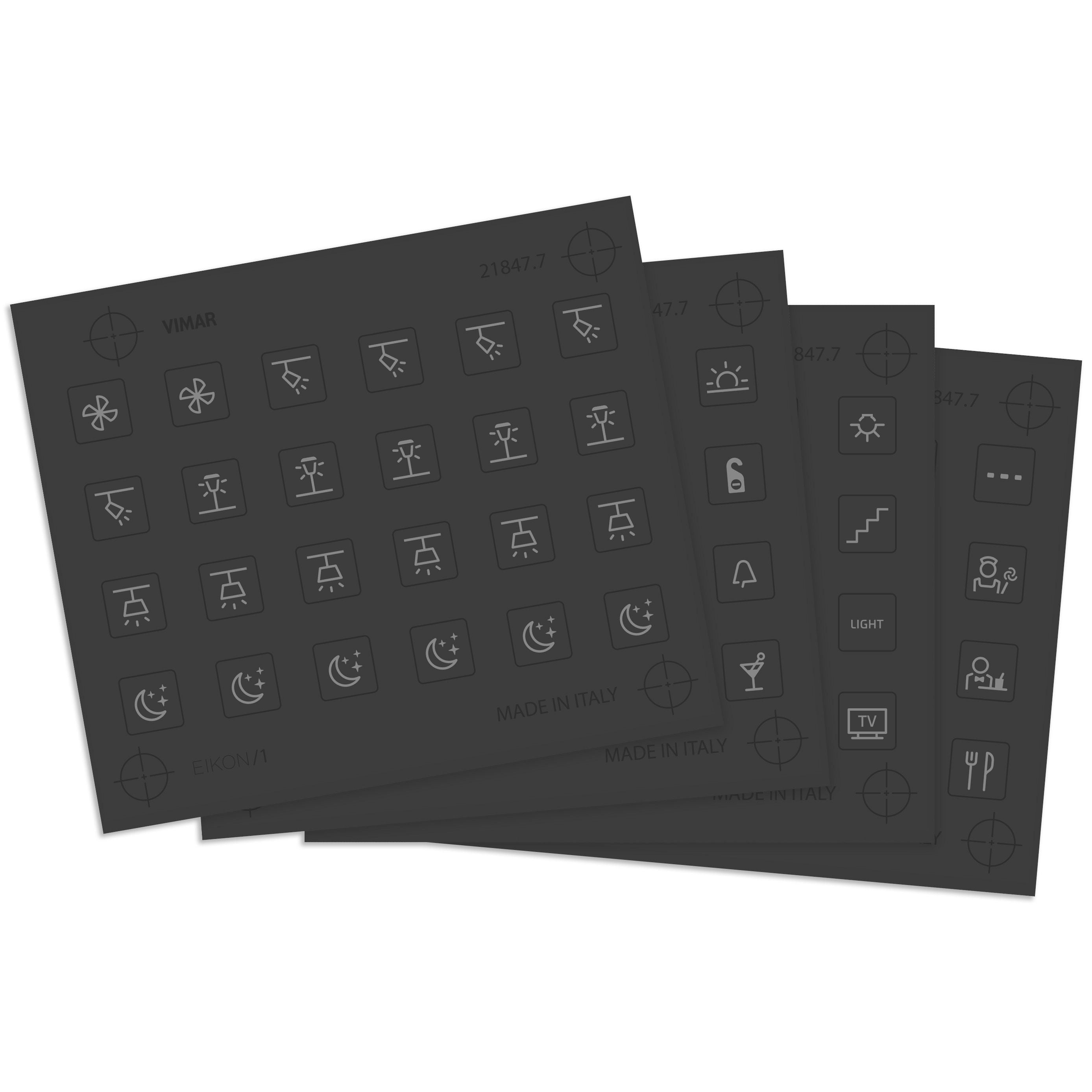 Vimar EIKON Symbol Sticker Sheets, For Eikon Tactil Controls — Quality Boat Parts