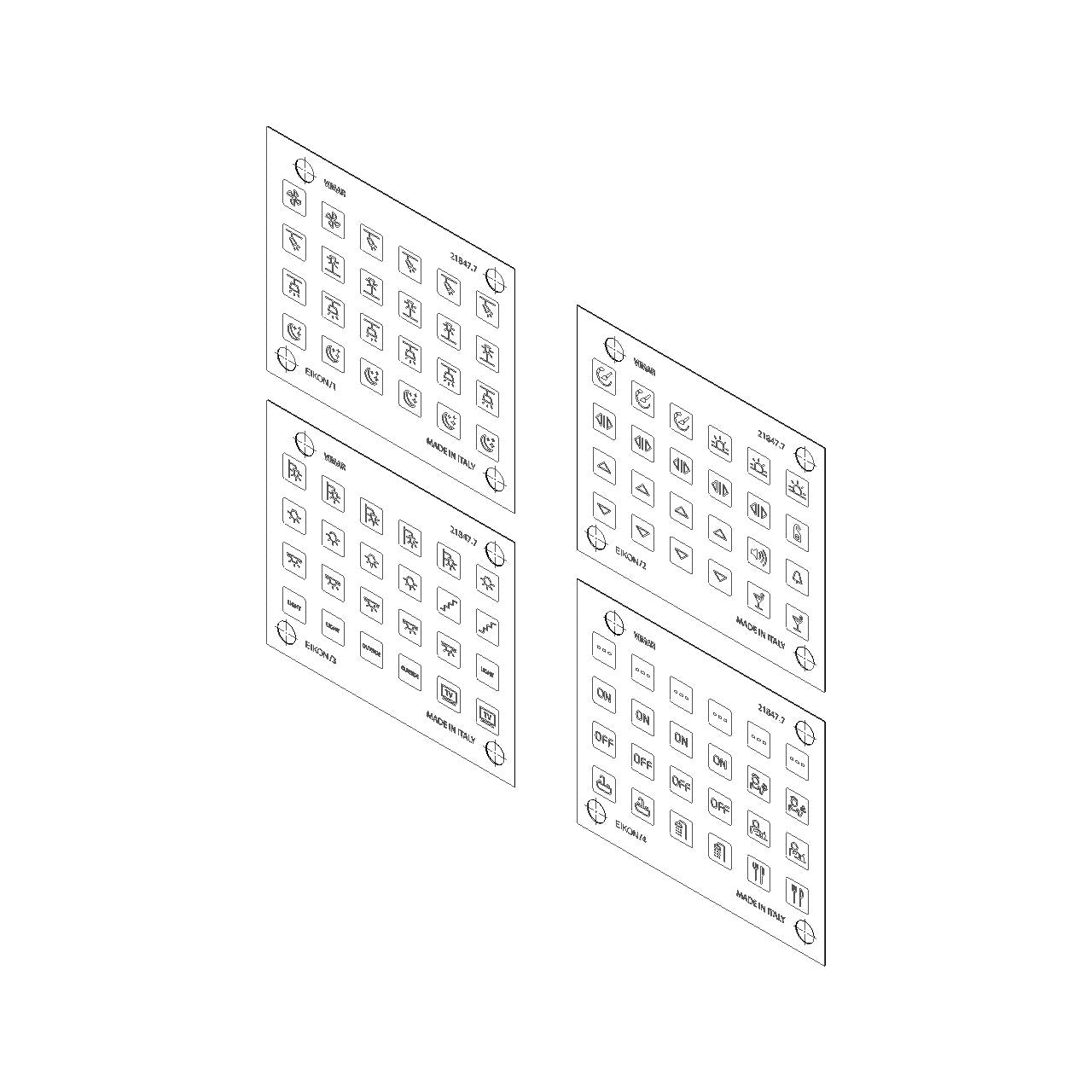 Vimar EIKON Symbol Sticker Sheets, For Eikon Tactil Controls — Quality Boat Parts