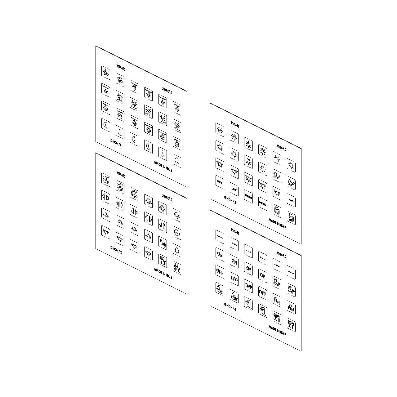 Vimar EIKON Symbol Sticker Sheets, For Eikon Tactil Controls — Quality Boat Parts