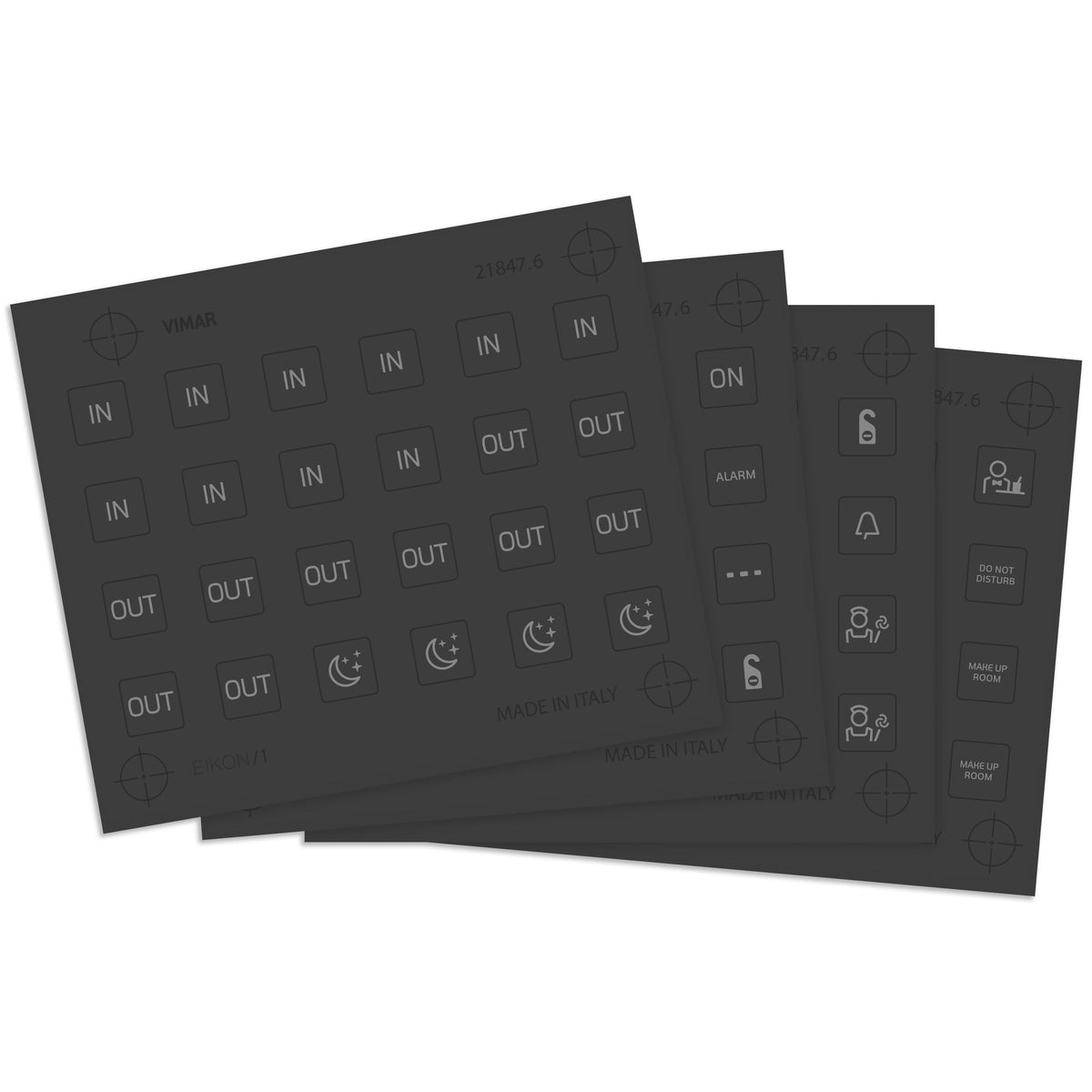 Vimar EIKON Symbol Sticker Sheets, For Eikon Tactil Controls — Quality Boat Parts