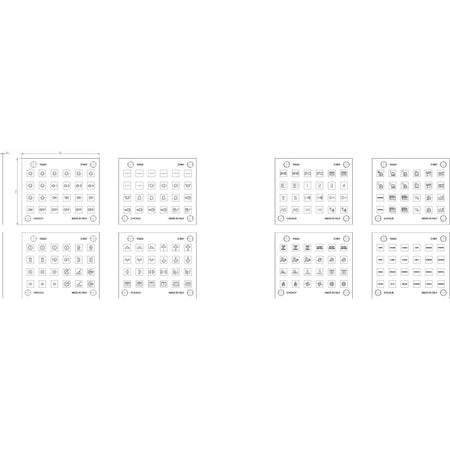 Vimar EIKON Symbol Sticker Sheets, For Eikon Tactil Controls — Quality Boat Parts
