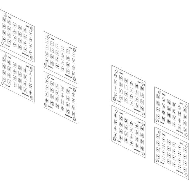 Vimar EIKON Symbol Sticker Sheets, For Eikon Tactil Controls — Quality Boat Parts