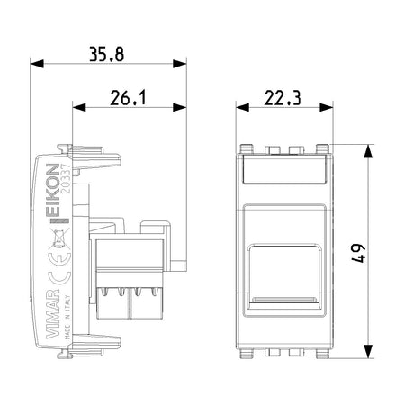 Vimar Netsafe RJ45 Module, For EIKON, Dust Cover — Quality Boat Parts
